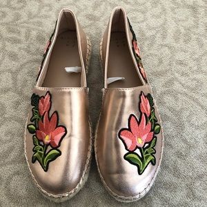 Espadrilles Embroidered Flats metallic A.N.D